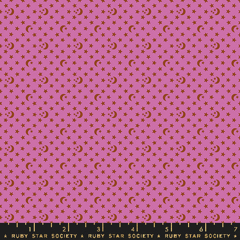 Ooh Lucky Lucky Moons and Stars in Heliotrope RS4118 18 - Ruby Star Society Sold by the Half Yard